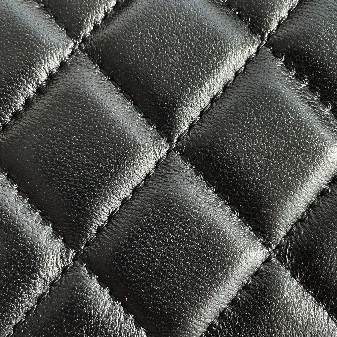 Ch*el walnut gold ball chain with makeup mirror lamb leather square box shoulder bag women