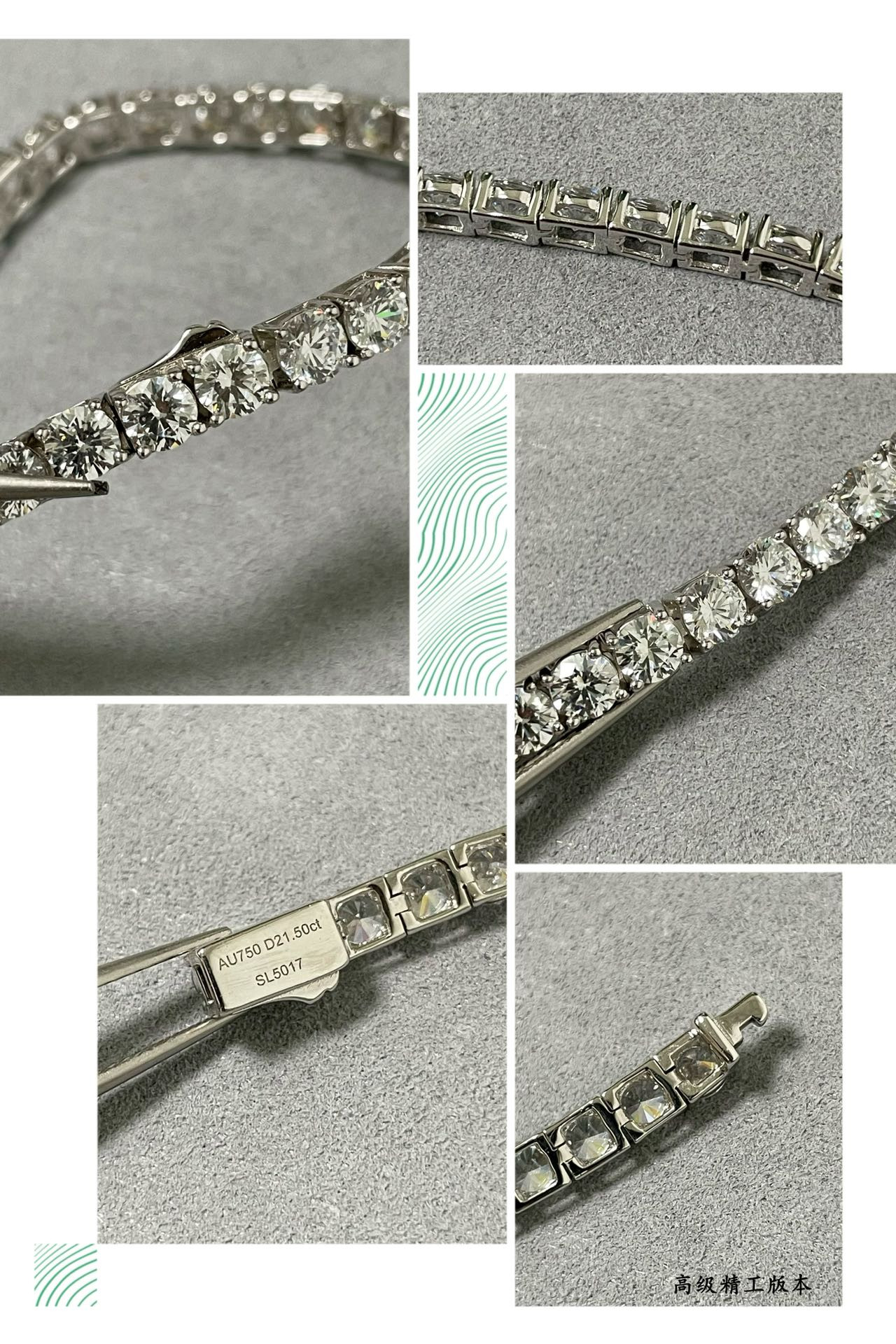 ca*t*er full Di*m*nd four-claw bracelet