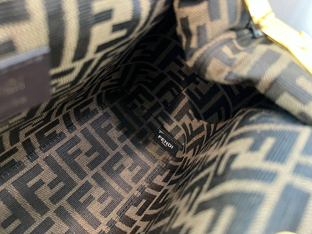 F**di first medium black leather bag