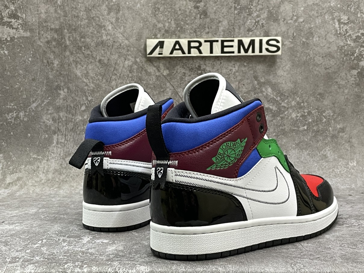 Air Jordan 1 Mid SE Black White Multi-Color