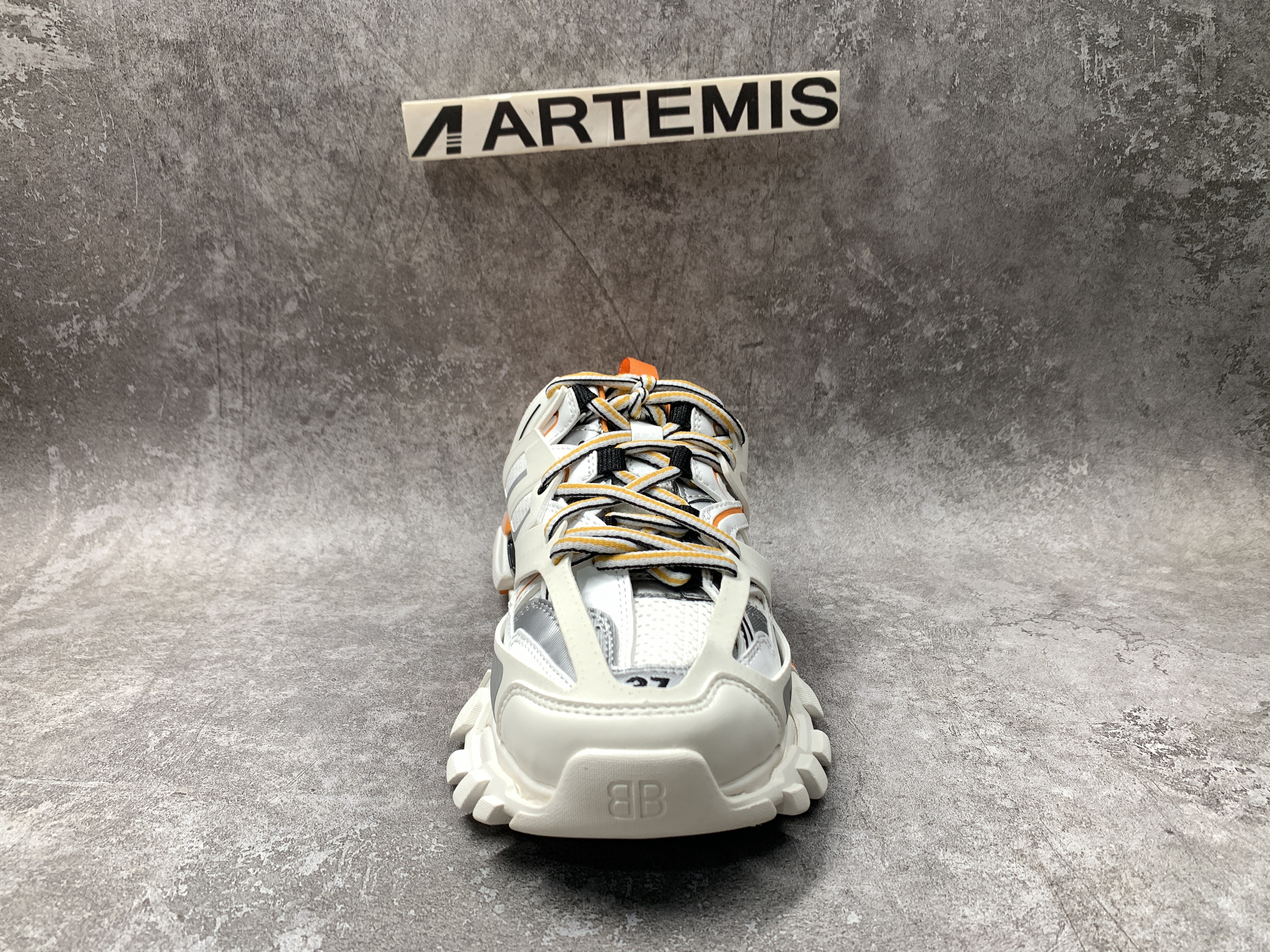 Balenciga Track Mule White Orange