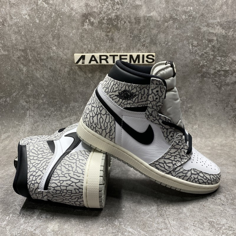 Air Jordan 1 Retro High Elephant Print White Cement