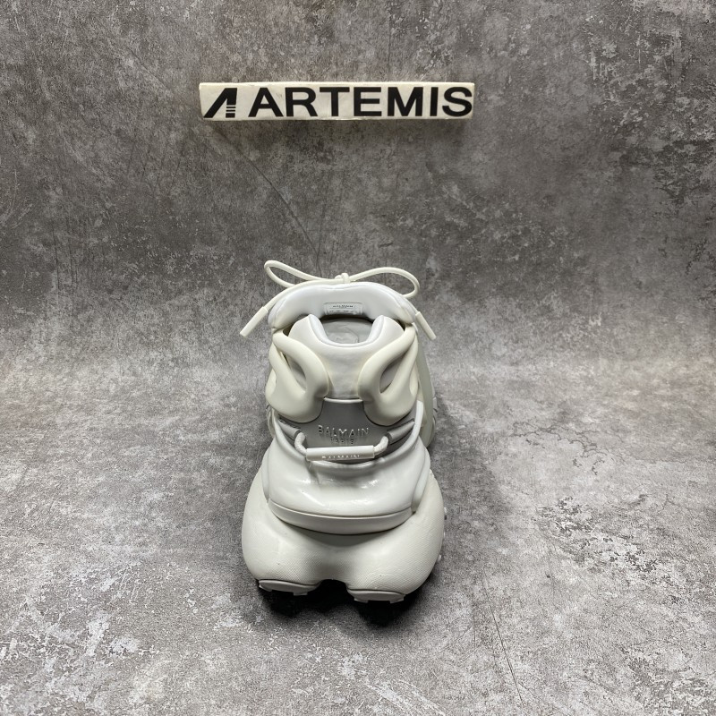 Balmain Neoprene and calfskin Unicorn low-top sneakers