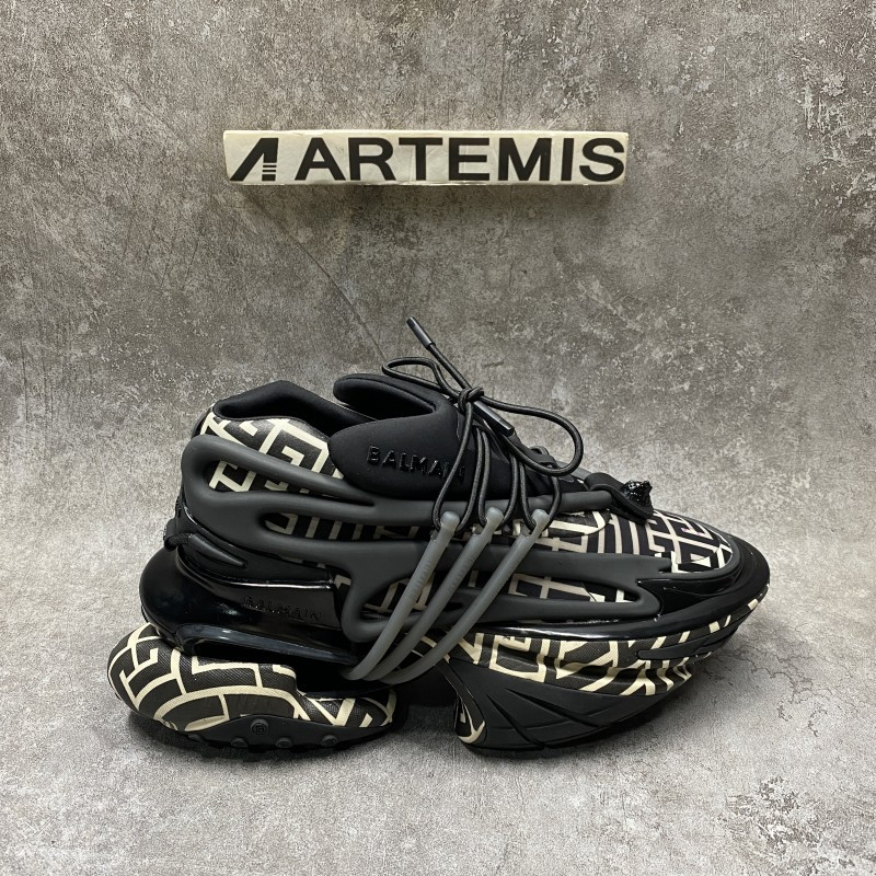 Balmain Unicorn Monogram Neoprene Low-Top Sneakers