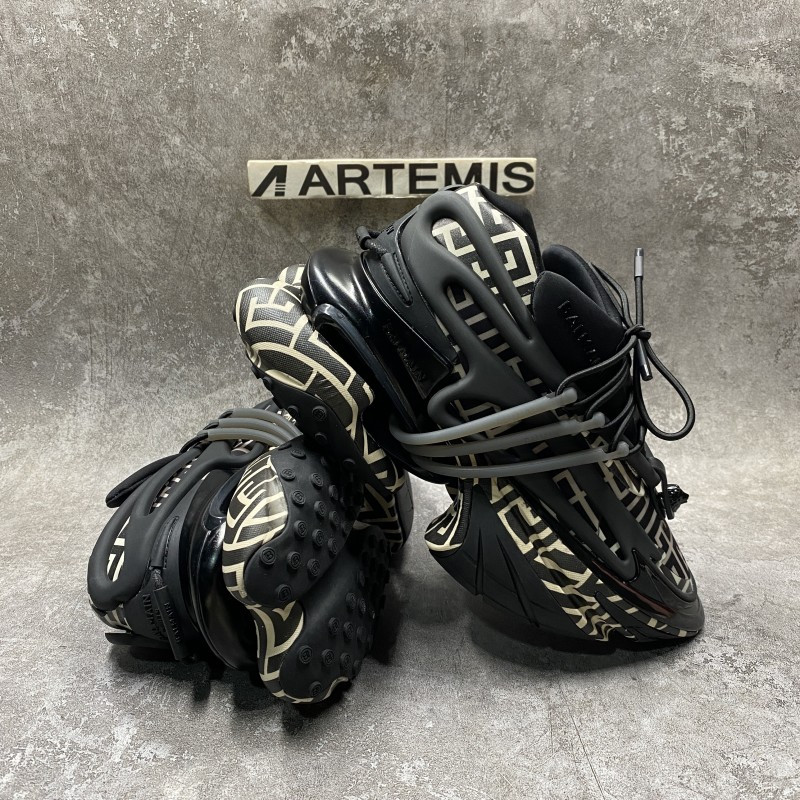 Balmain Unicorn Monogram Neoprene Low-Top Sneakers