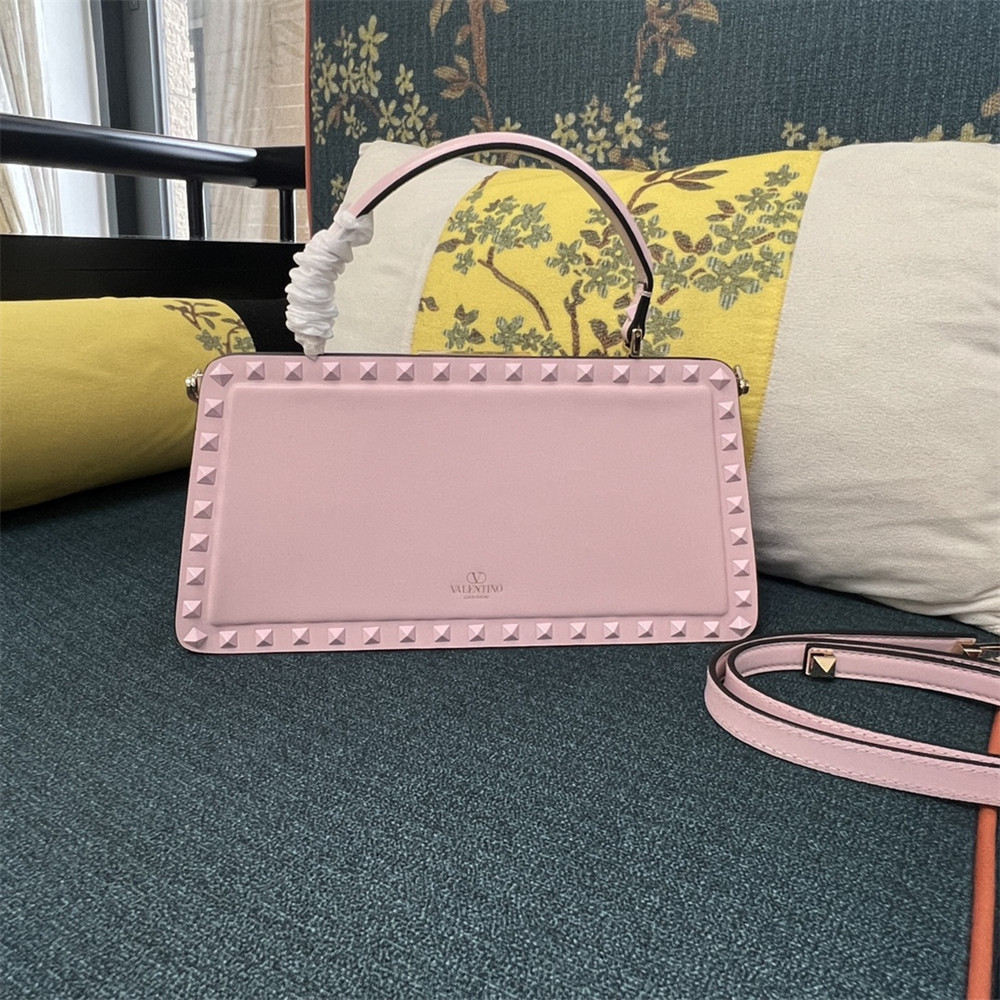 Va1e*ntin0 garavani rockstud23 smooth calfskin handbag pink