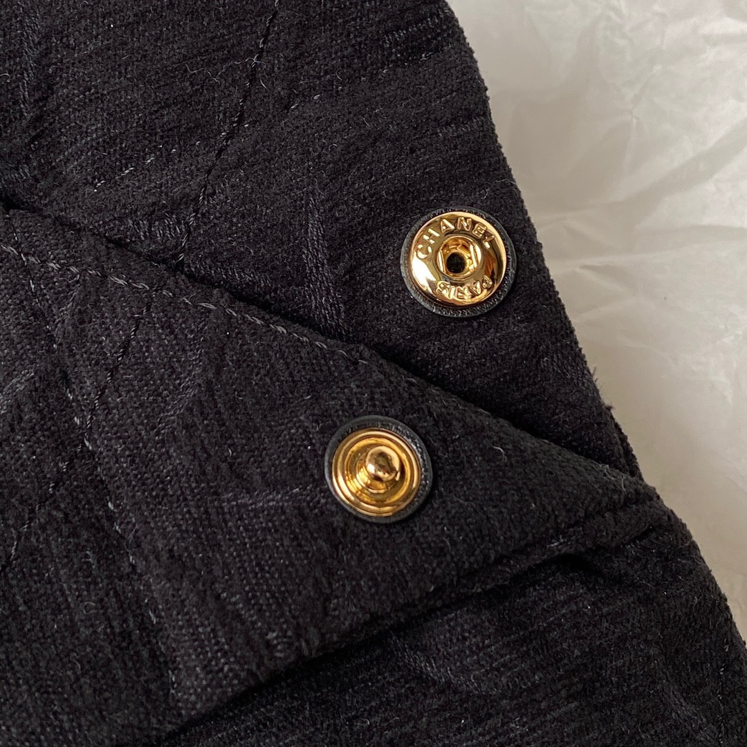 Ch*el 22 handbag velvet black 15.2×16.4×3.1 in