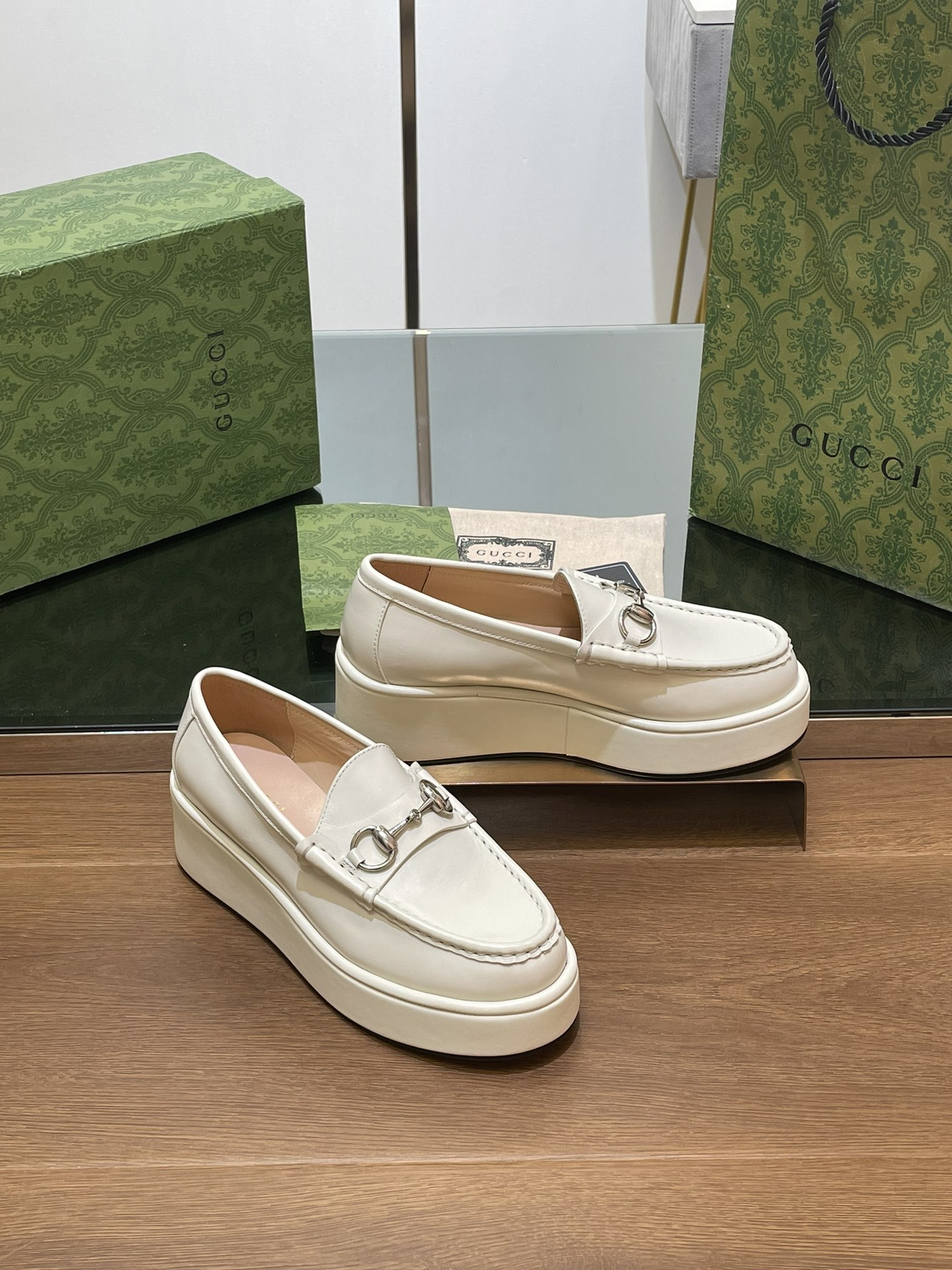 ua G*u*i horsebit wedge loafer